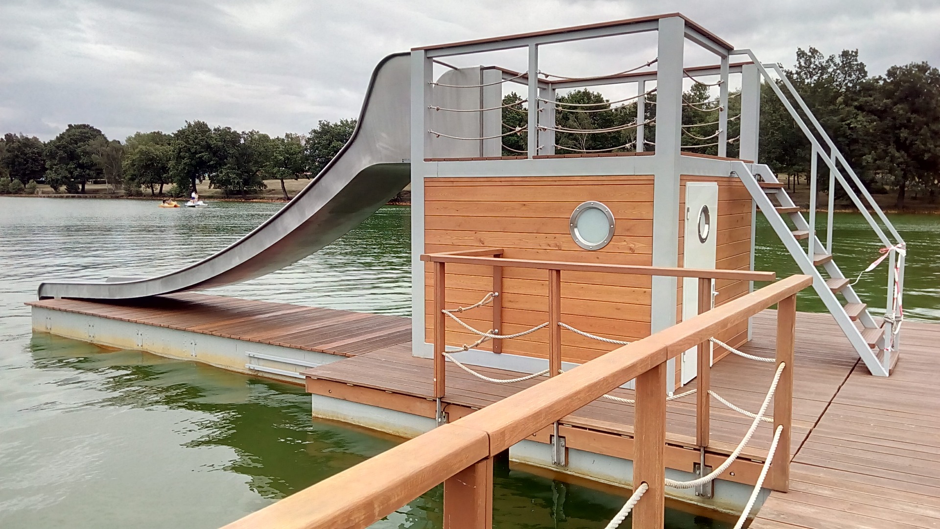 water slide for floating dock